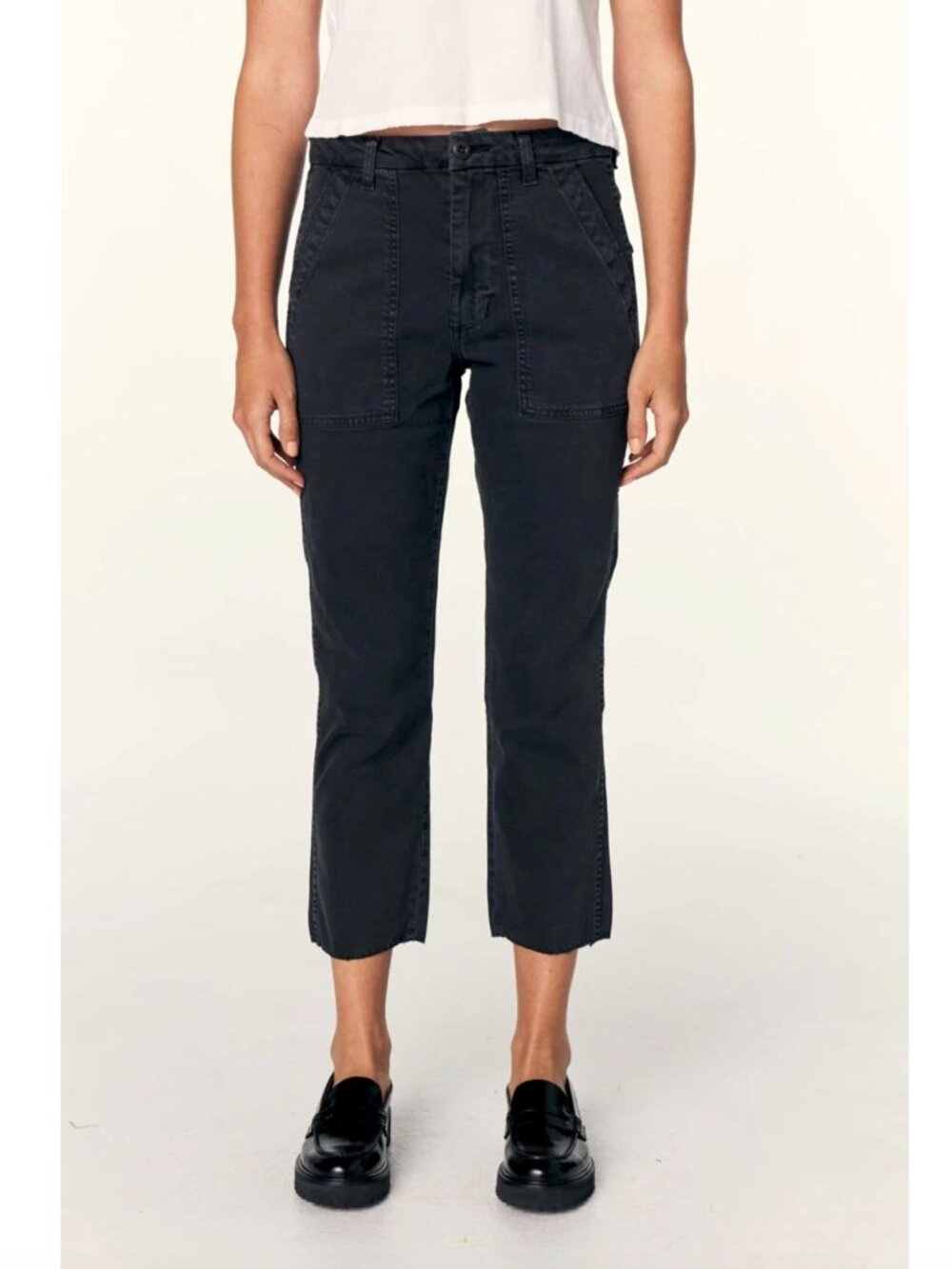 Amo the Easy Army Trouser Pant in Washed Black